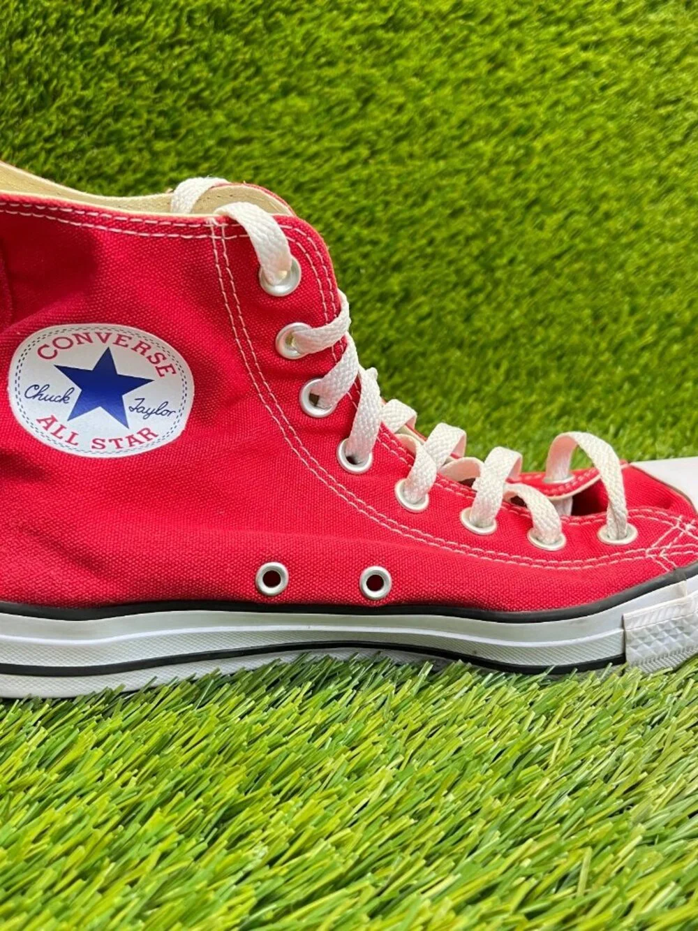 Converse Chuck Taylor All Star Hi Mens Size 8 Red White Athletic Shoes Sneakers - Picture 4 of 10